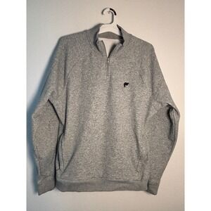 Fabletics Mens Gray Quarter Zip Pullover Sweatshirt Heathered Activewear‎ XL